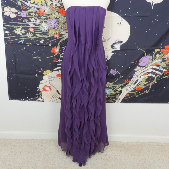 White by Vera Wang Dresses & Skirts - White Vera Wang Purple Ruffle Size 4 Formal Dress